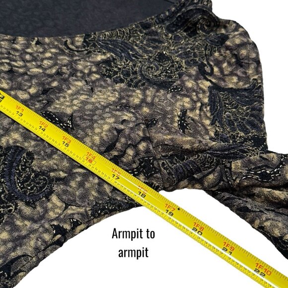 Y2K Bellessa Black Gold Asymmetrical Blouse Dark Romantic WhimsiGoth Fairy M - Picture 9 of 10